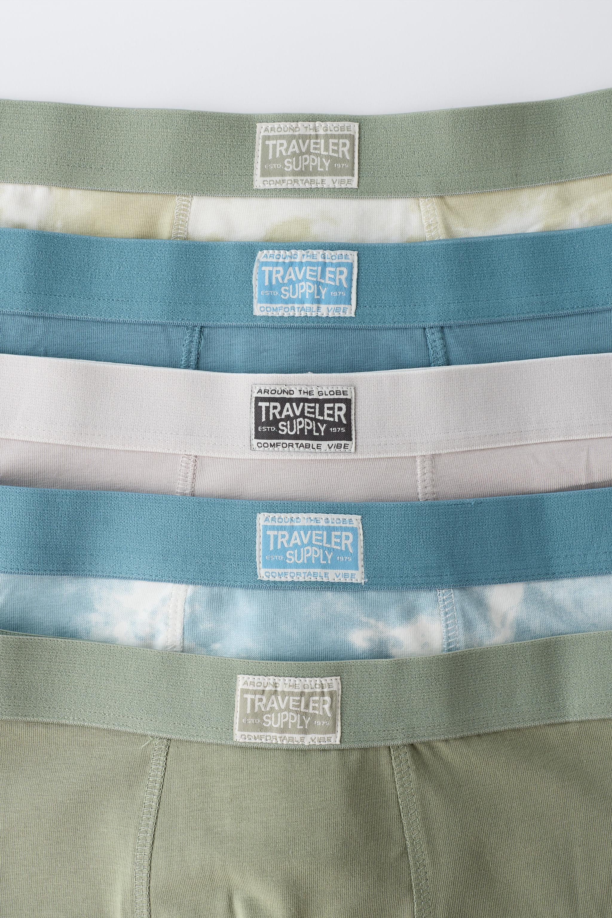 6-14 YEARS/ FIVE-PACK LABEL BOXERS